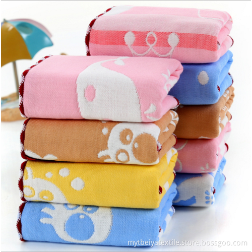 Hebei Baoding 100% Cotton Jacquard Gauze Towel Children Cartoon Towel